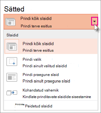 Prindisätted