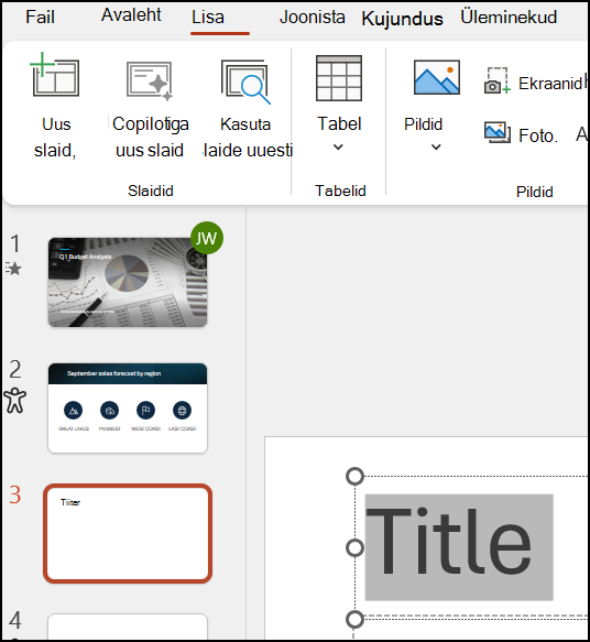 PowerPointi teksti vormindamine