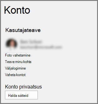 The Account panel showing the Account Privacy, Manage Settings button