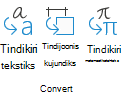 Screenshot showing the Ink conversion buttons on the Draw tab