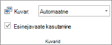 Jaotis Kuvarid menüüs Slaidiseanss