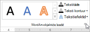 WordArt-laadide dialoogiboksi käiviti valimine