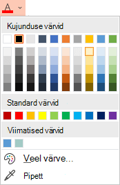Klõpsake värvimenüü avamiseks nupu „Fondi värv“ kõrval olevat allanoolt.