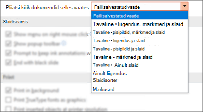 Loend Ava kõik dokumendid selles vaates on laiendatud, et klient saaks valida vaikevaate.