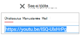 Kui manustamiskood algab http-ga, ei manustata videot edukalt.