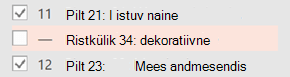 Kuvatõmmis, mis näitab, et pärast üksuse märkimist dekoratiivsena eemaldatakse hoiatus.