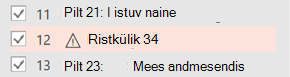 Hoiatussümbol paanil Lugemisjärjestus nupu Ristkülik 34 kõrval
