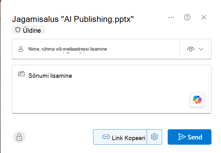 Kuvatõmmis ainult kuvamissuvandist, mis lubab teistel teie faili ainult vaadata