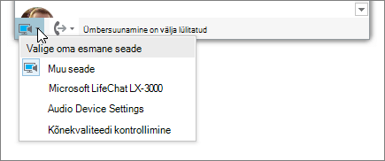 Kuvatõmmis, millel on kujutatud menüü 