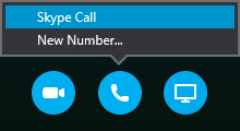 Valige Skype’i kõnega ühenduse loomiseks Helista või laske koosolekul endale helistada