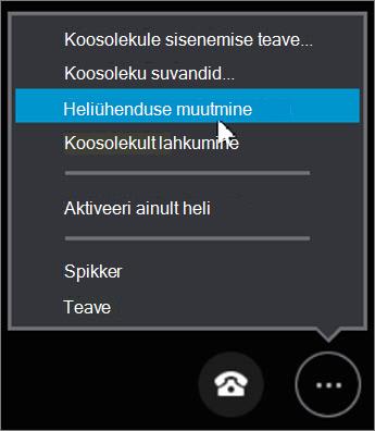 Klõpsake nuppu Muuda heliühendust