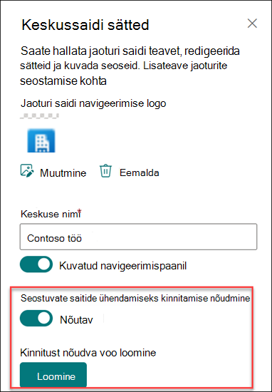 Kinnitusvoo loomise kuvatõmmis