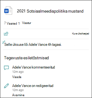 Failikaardi tegevuste esiletõstmised