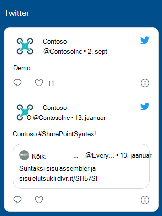 Twitteri veebiosa eelvaade.
