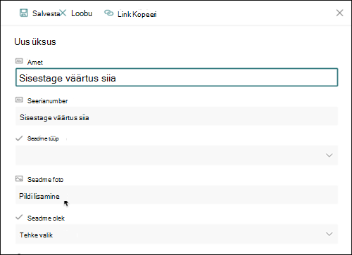 Pildiveeru uus üksus