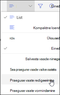 SharePoint Online'i menüükäsku 