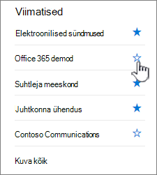 klõpsake saidi järgimiseks selle kõrval asuvat tühja tähte