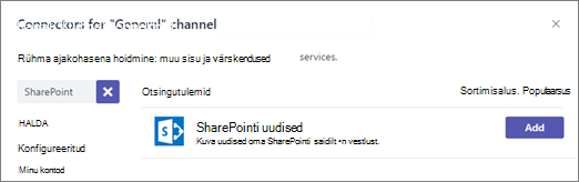 News connector dialog box