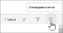 Esile tõstetud nupp „Kuva üksikasjapaan“