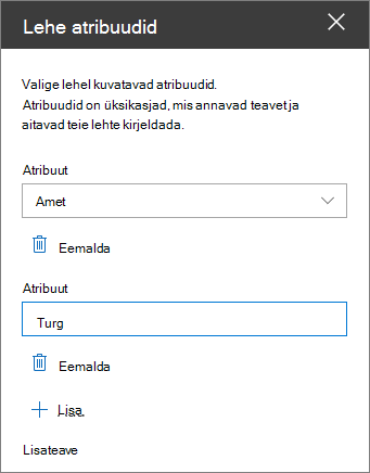 Lehe atribuutide veebiosapaan