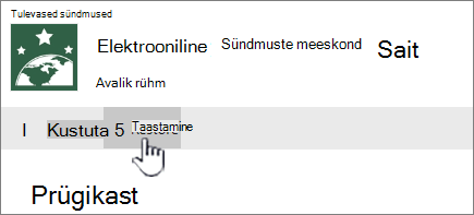 Üksuste toomiseks klõpsake nuppu Taasta