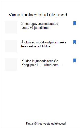 Viimati salvestatud üksused