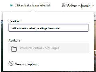 Title box on the command bar