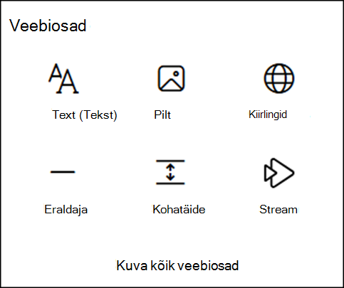 Veebiosad tööriistakastis