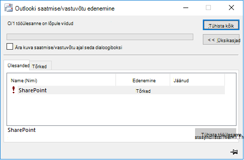 SharePointi stssynci tõrge