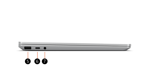 Surface Laptop Go 2 viiktekstid küljelt