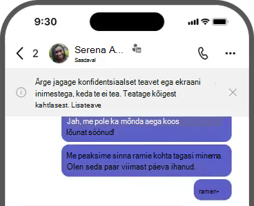 Ribaplakati kuvatõmmis – ärge jagage konfidentsiaalset teavet ega oma ekraani inimestega, keda te ei tea. Teatage kõigest kahtlasest.