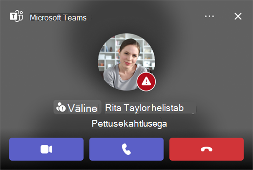 Kuvatõmmis pettusest, mida kahtlustatakse Microsoft Teamsis.