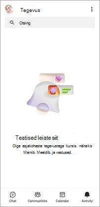 Kuvatõmmis Teamsi tasuta mobiilitegevuse kuvast
