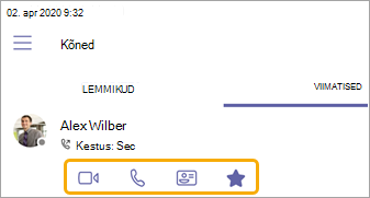 Lemmiku lisamine kuvalt Viimatised