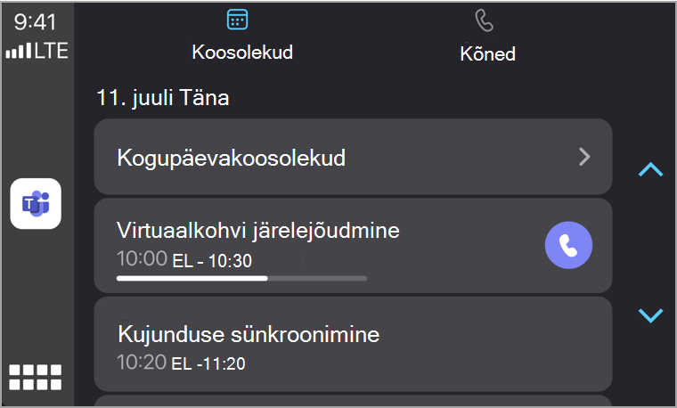 carplay meetings tab