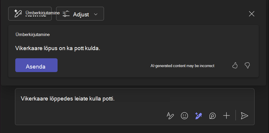 Kuvatõmmis, millel on kujutatud, kuidas Coplot-tööriistaga ümberkirjutamine aitab tekstilõiku paremaks muuta.