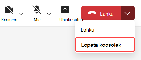 Kõigi osalejate koosoleku lõpetamiseks valige Lõpeta koosolek.
