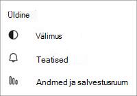 Kuvatõmmis Teamsi tasuta üldsätete mobiiliversioonist