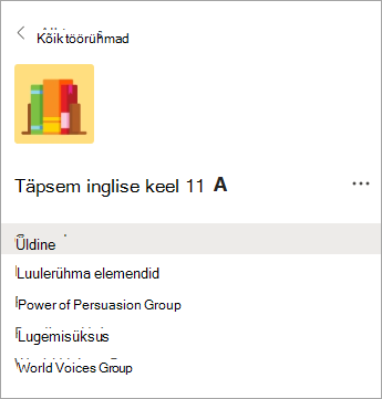 Keskkooli klassi töörühma kanalid.
