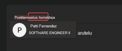 Kuvatõmmis Microsoft Teamsi K&korraldajana postitamisest.
