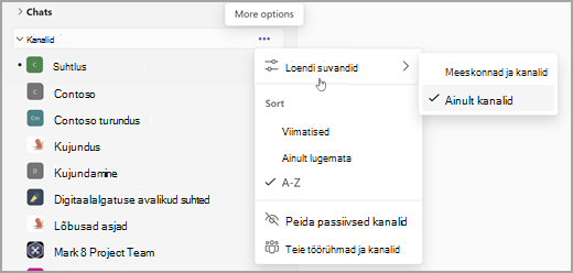 Kuvatõmmis lihtsast eksemplarhaaval loendist ja filtrist