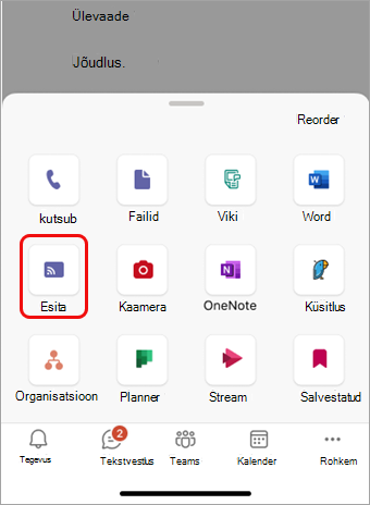 Puudutage valikut Kuvarid