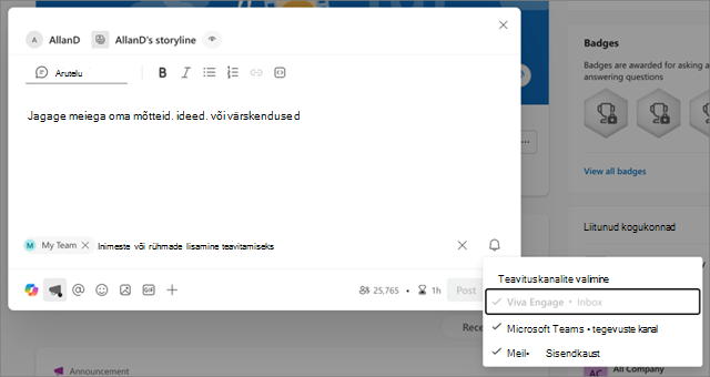 Kuvatõmmis teavituskanalitest uues teemaarenduse teadaandes