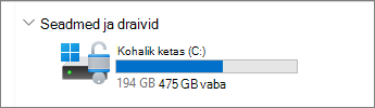 File Explorer C-draivi vaba ruumi pilt.