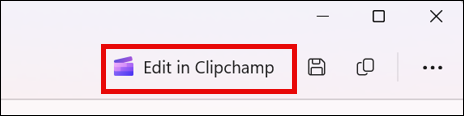 Lõikeriista lõigatud video kuva, kus on nupp Redigeeri Clipchamp.