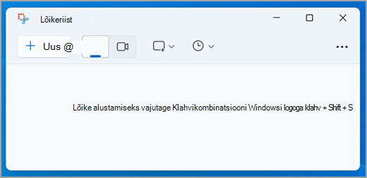 Windows 11 lõikeriista liides.