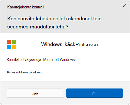 Screenshot of the UAC dialog box.