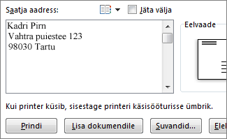 Väli Saatja aadress