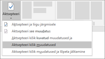 Aktsepteeri kõik muudatused