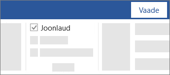 Joonlaua kuvamine ja peitmine menüülindil asuva märkeruudu abil
